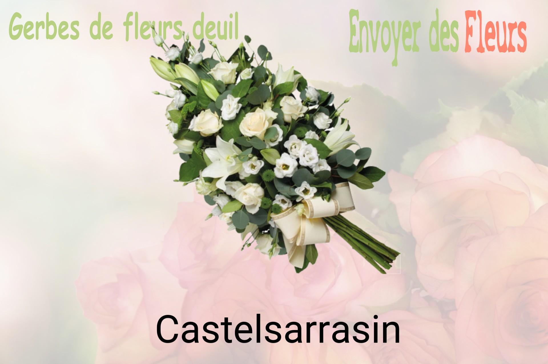 Gerbe de fleurs de deuil livrée à Castelsarrasin